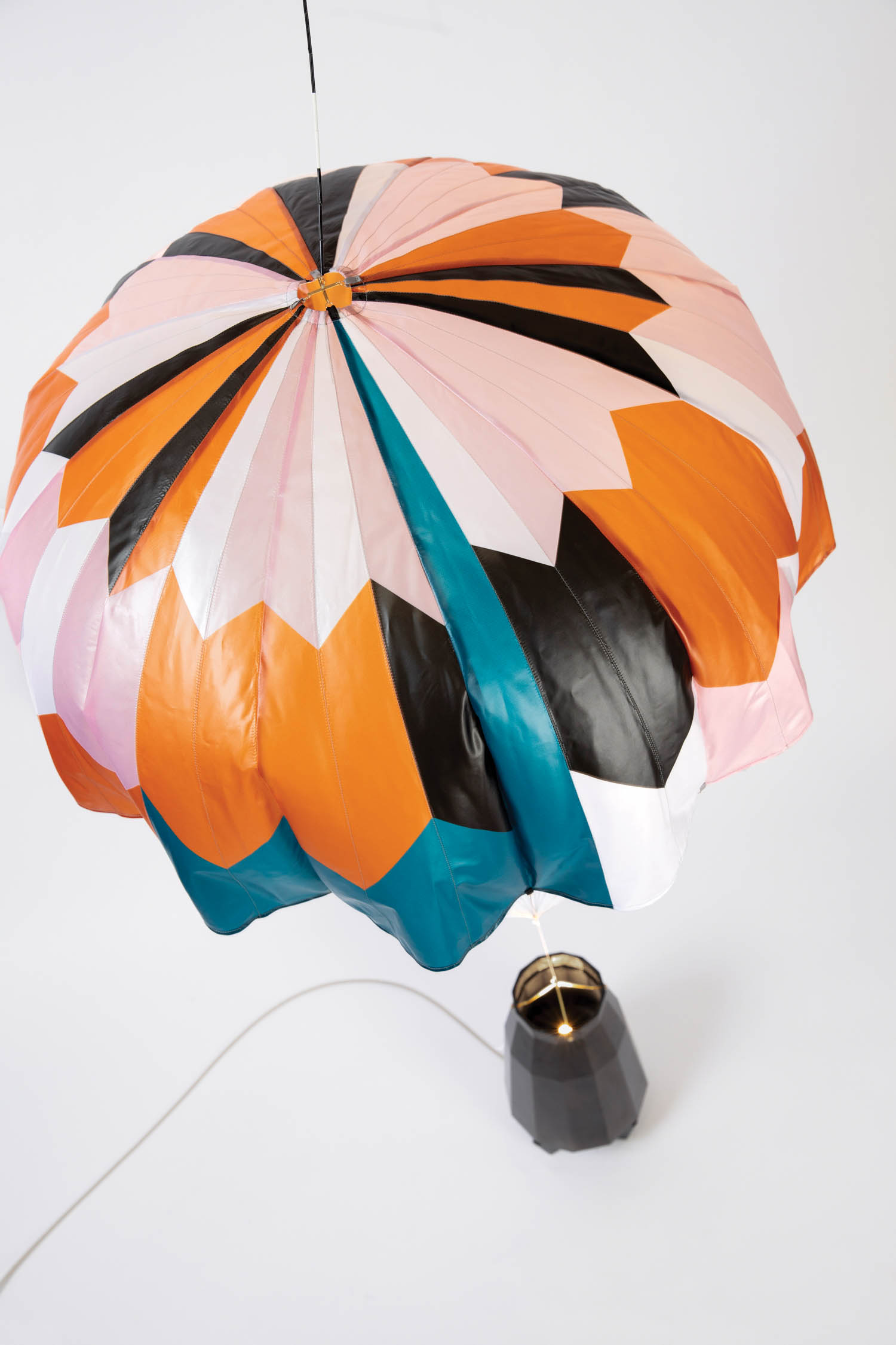 a lamp that looks like a hot air balloon