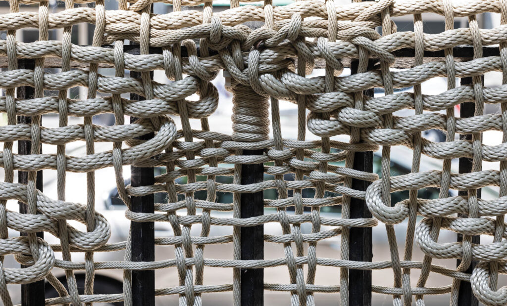 Detail of the woven installation