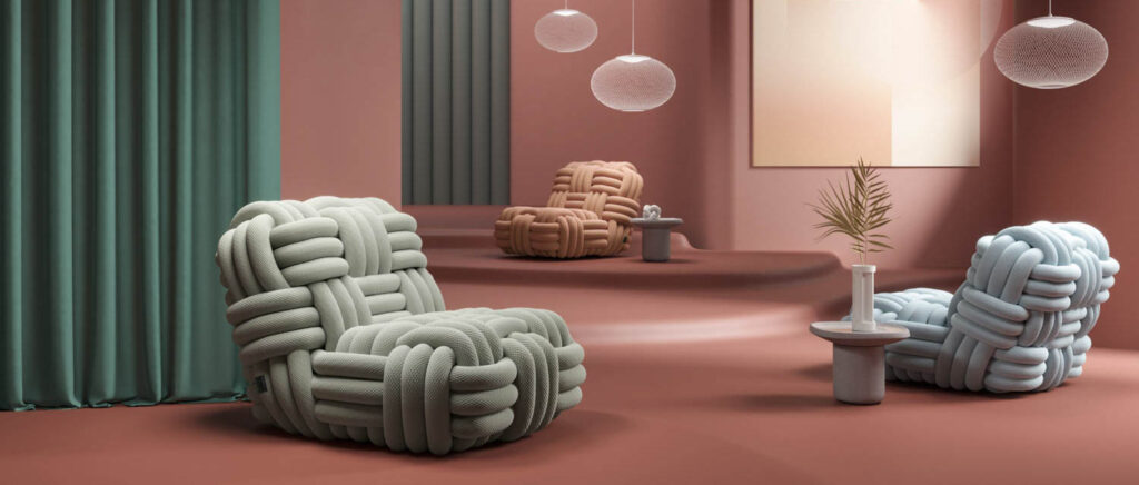 Knitty by Moooi, a 2023 Best of Year product finalist for Residential Lounge Seating.