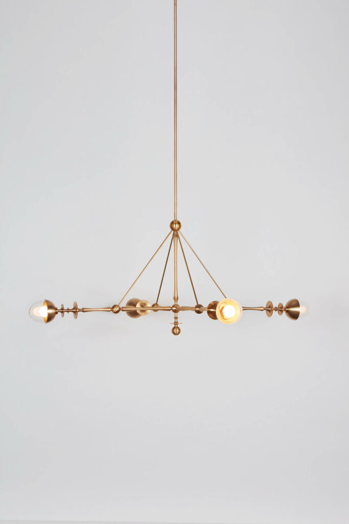 Rue Sala four arm pendant by Jessica Helgerson, available through Roll & Hill.