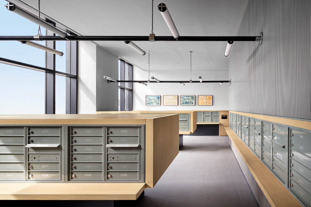 a mailroom at Eagle + West