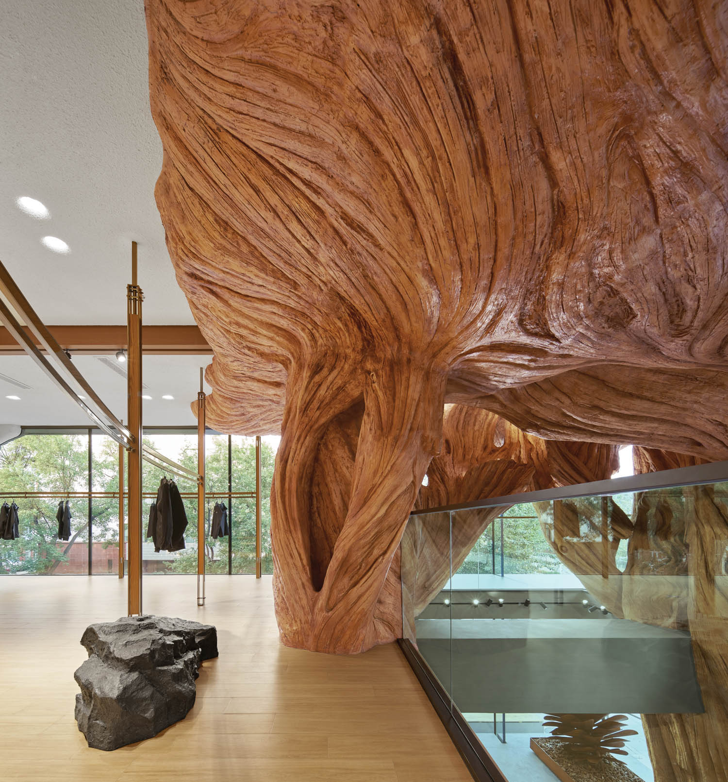 a massive sculpture that looks like a tree